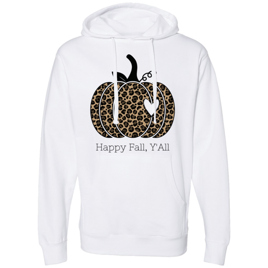 Happy Fall Y'all Leopard Pumpkin Midweight Hooded Sweatshirt