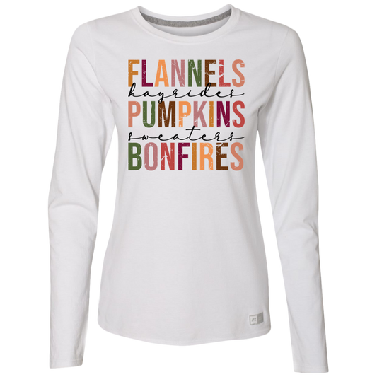 Flannels|Hayrides|Pumpkins|Sweaters|Bonfires |Ladies’ Essential Dri-Power Long Sleeve Tee