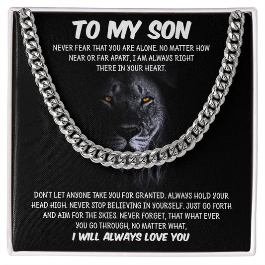 To My Son | I Love You - Cuban Link Chain